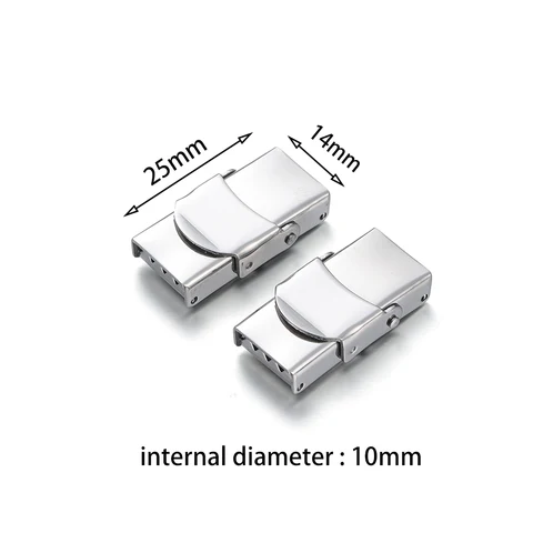 Застежки для браслетов из кожи и силикона AGCFABS  из нержавеющей стали