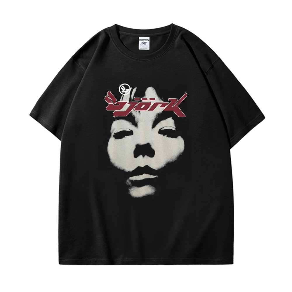 

90s Vintage Bjork Look Music Album Print T Shirt Men Women Summer Trendy Round Neck Short Sleeve T-shirts Men's Women's Tees
