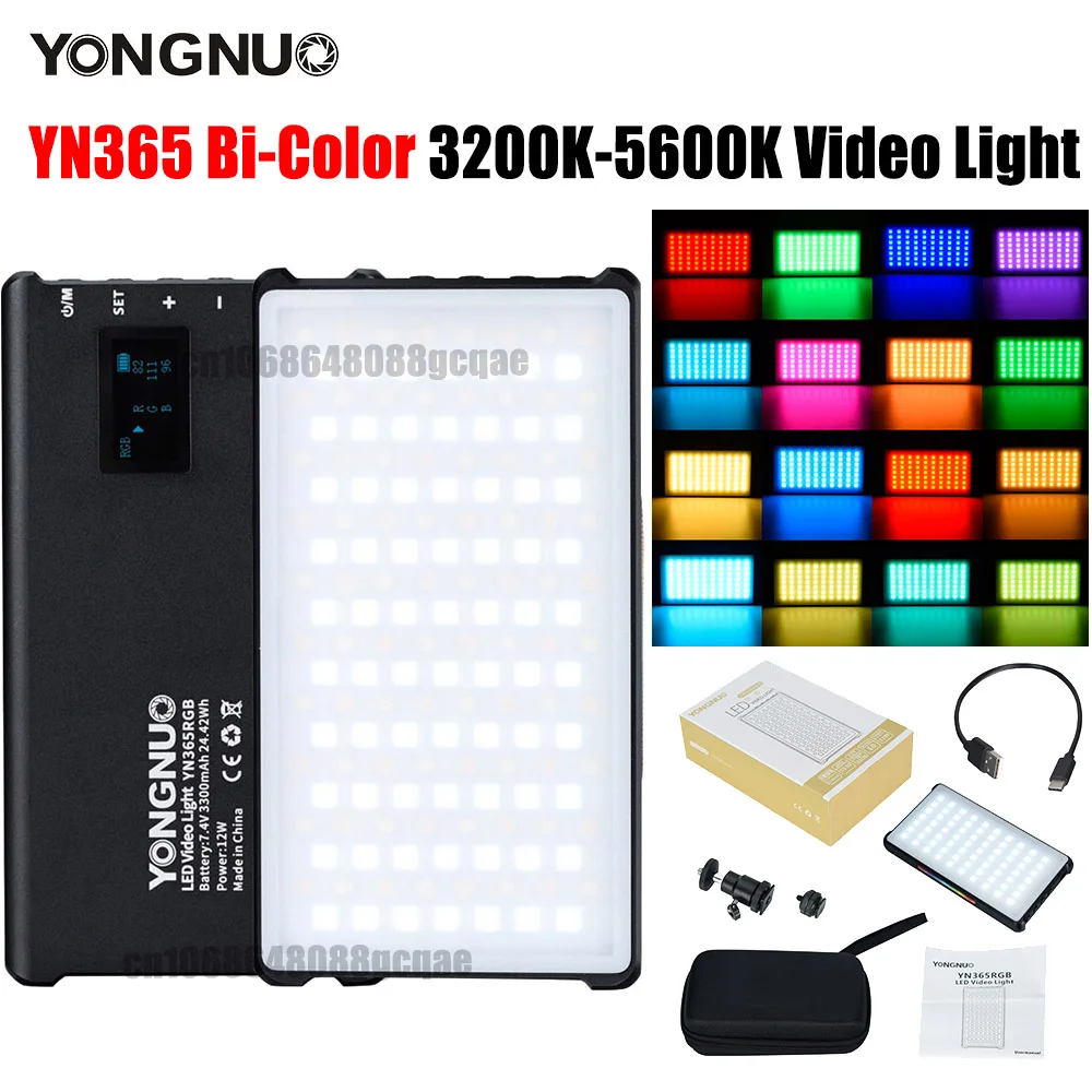 

YONGNUO YN365 красный зелёный синий светодиодный карманный фотографический штатив 12 Вт для Камеры Красочная фотография для Canon Sony Nikon DSLR YN365RGB
