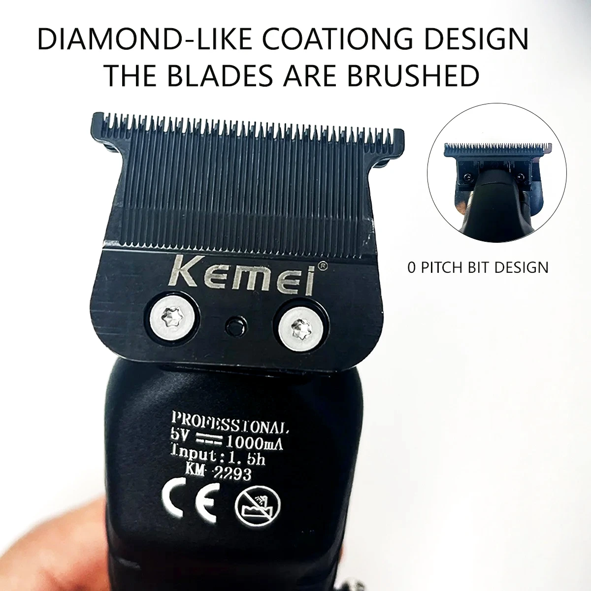 Профессиональная беспроводная перезаряжаемая машинка для стрижки волос KM2293