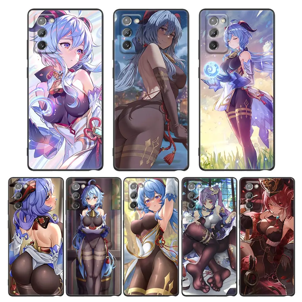 

Аниме Genshin Impact Sexy Girl Ganyu Funda для Samsung Note 20 Ultra 8 9 10 Plus чехол для Galaxy M12 M30 M31s M32 M51 мягкий чехол