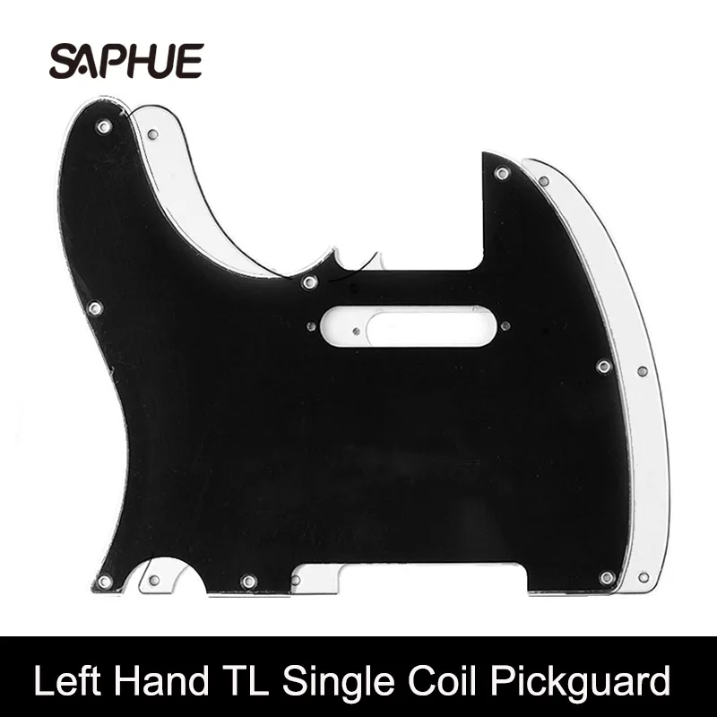 

Left Hand TL Style Pickguard 3Ply Single Coil Pickup Hole 8 Screws Hole Scrate Plate for Electric Guitars Black/White
