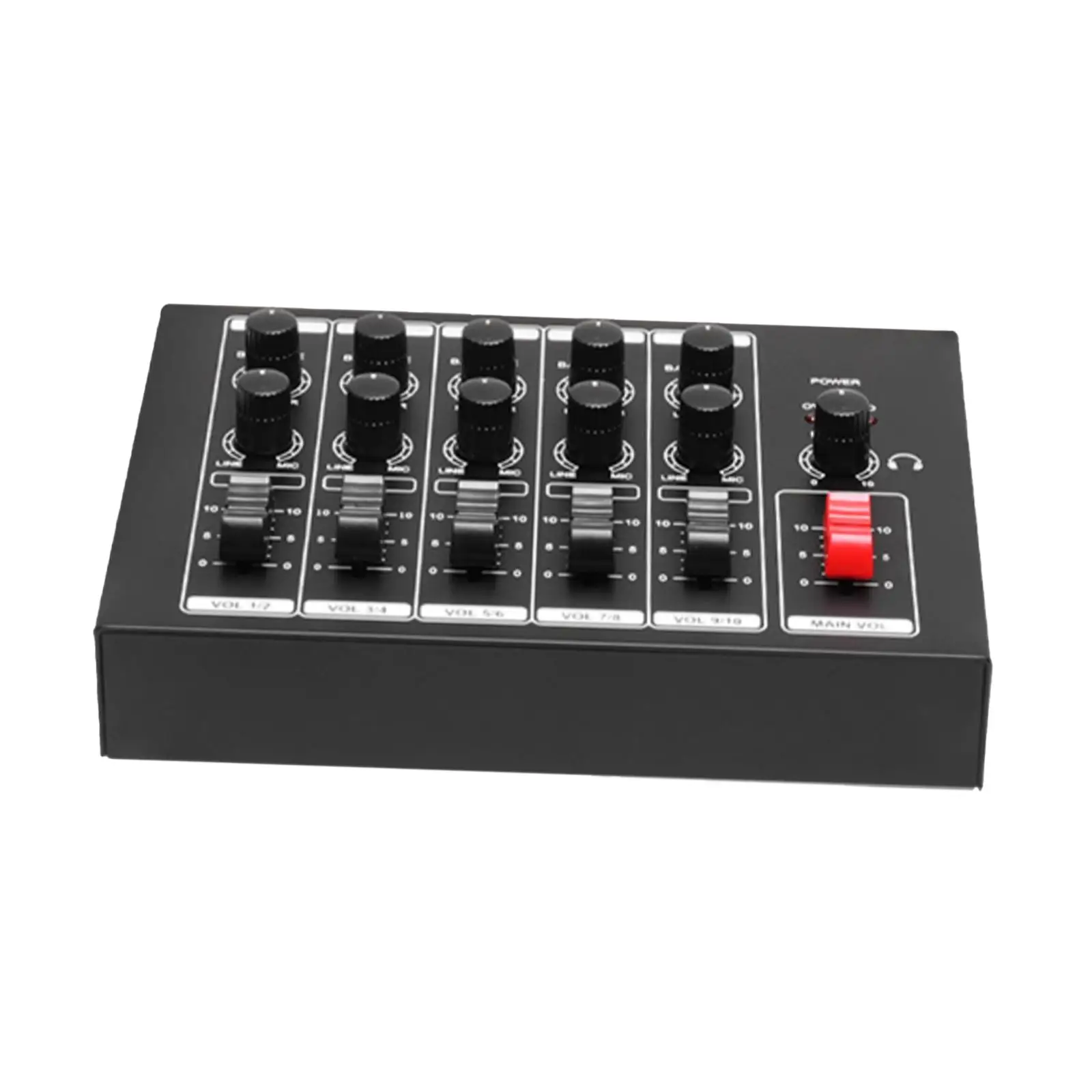 Аудиомикшер малошумящий независимый регулятор громкости 5 входов 1 выход 9 В