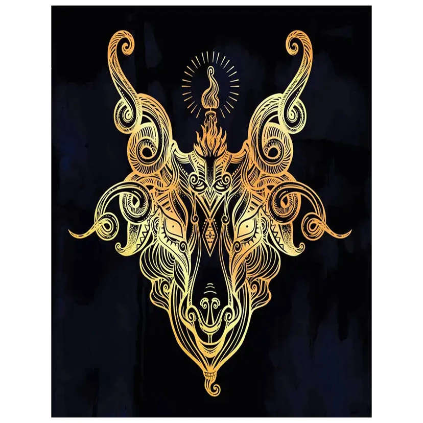 Алмазная живопись Baphomet темный ритуал вышивка крестиком голова овцы демон