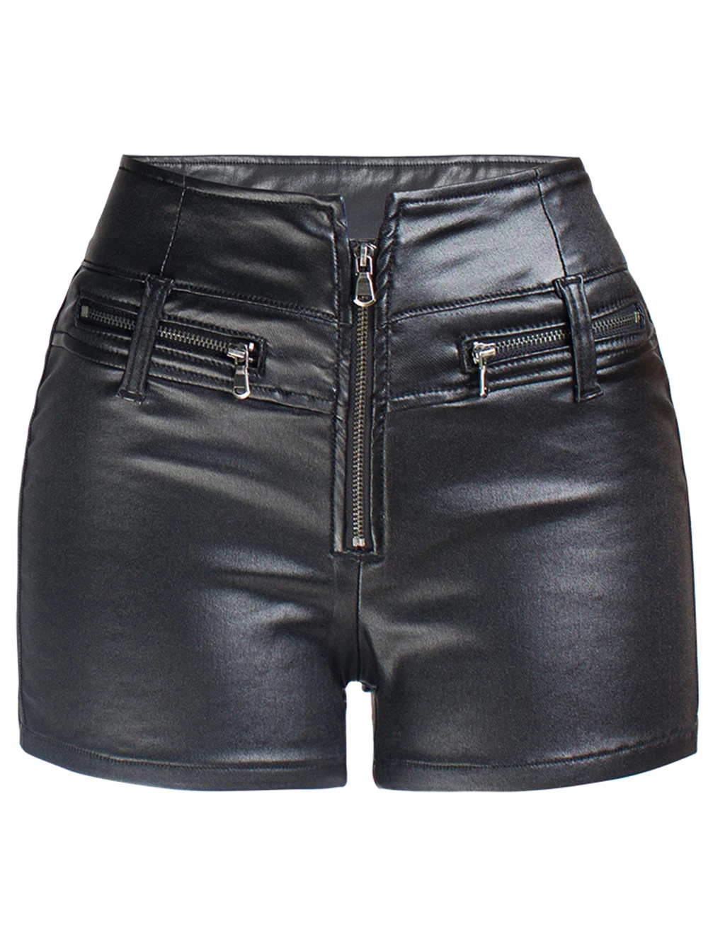fashion summer shorts women clothing goth faux leather high waisted womens shorts y2k hot woman short pants Sexy Black PU casual