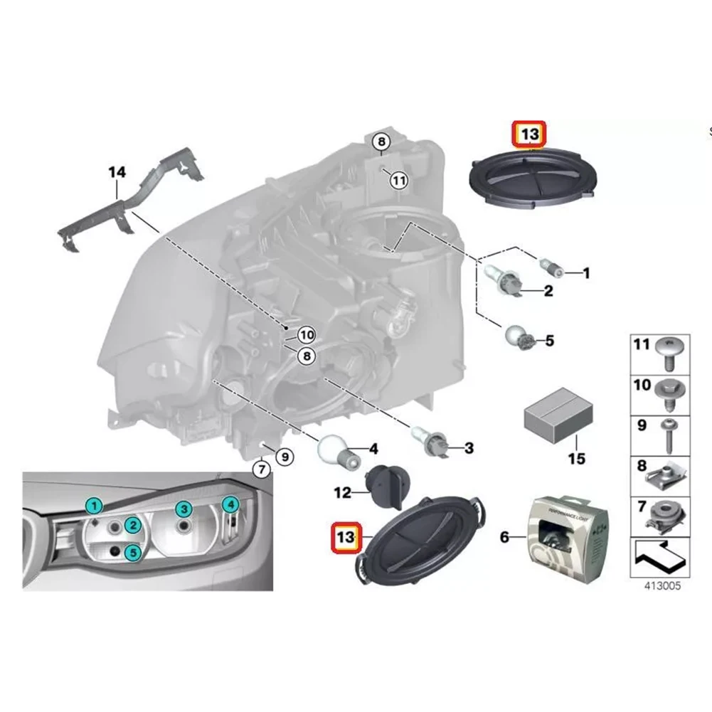 Пылезащитный колпачок для лампы фары BMW 3 серии F30 F31 F34 2011-19 X 5 E70 2006-14 6 E71 2008-14