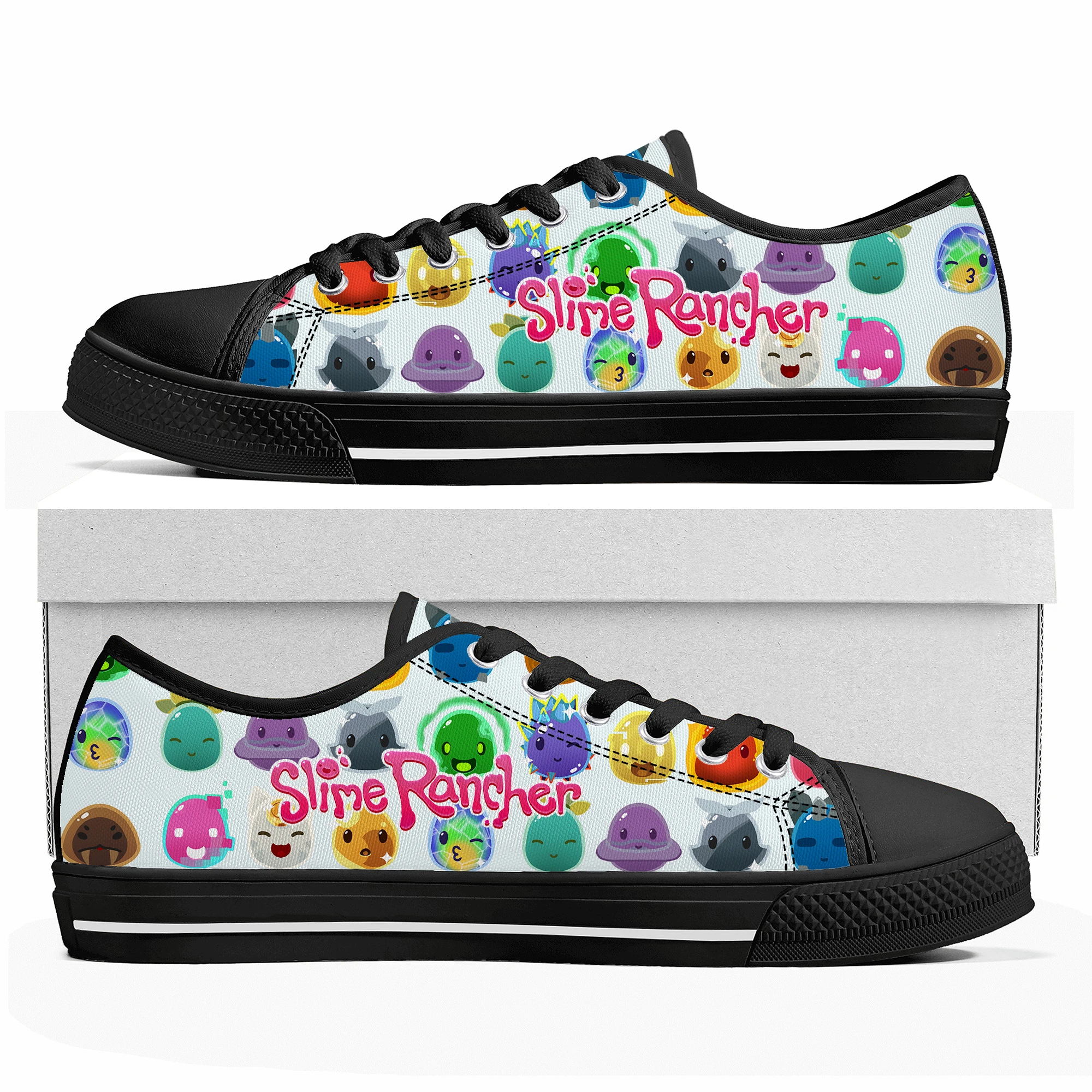 

Slime Rancher Custom Low Top Sneakers Hot Cartoon Game Womens Mens Teenager High Quality Shoes Casual Tailor Made Canvas Sneaker