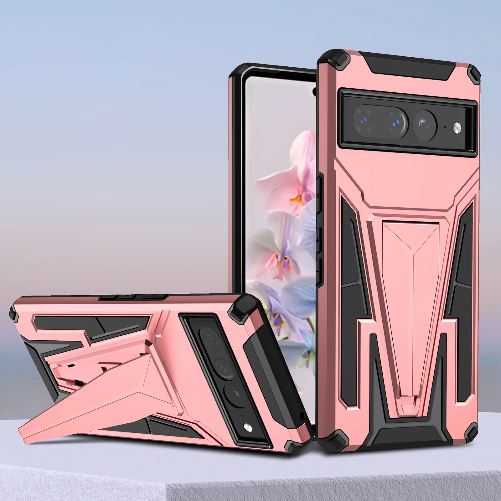 

For Google Pixel 7 Pro Heavy Duty Case with Bracket Hard Rugged Case Protective Luxury Armor Phone Cover for Pixel 7 Funda Men