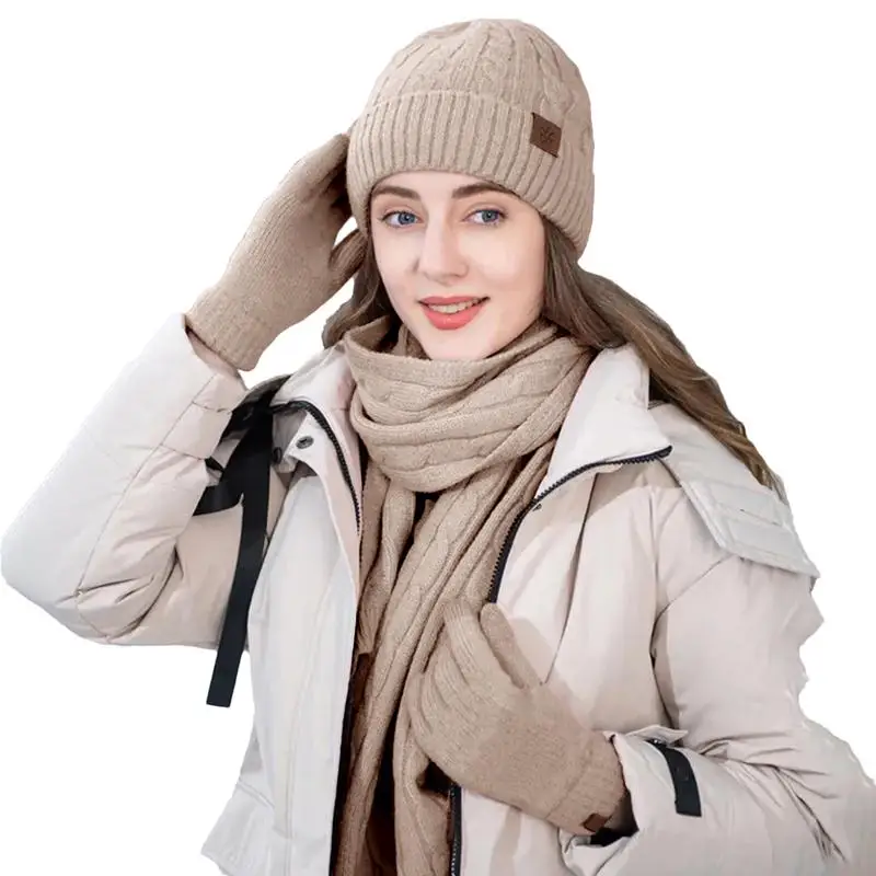 

Шапка и перчатки зимний комплект теплый вязаный шарф и перчатки 3 в 1 зимний подарок мягкая зимняя шапка шарф и перчатки зимний комплект для годовщины