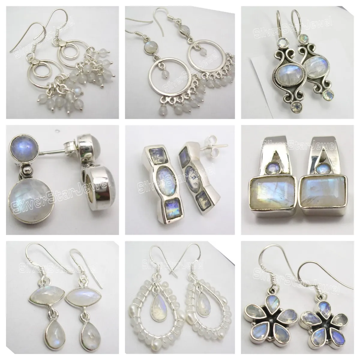 

India Origined Classic Jewelry Semi-precious Stone Earrings Collection 1