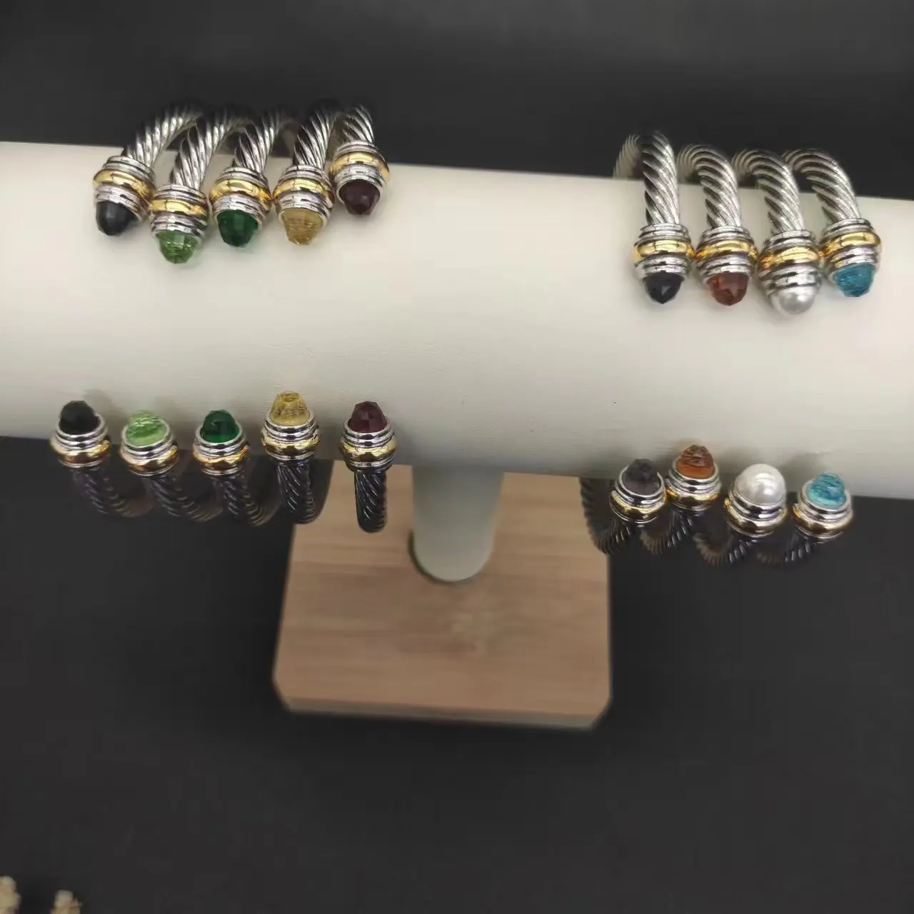 David Yurman Cable Classics Bracelet in Sterling Silver With Amethyst and Pave Diamonds at Ahee Jewelers