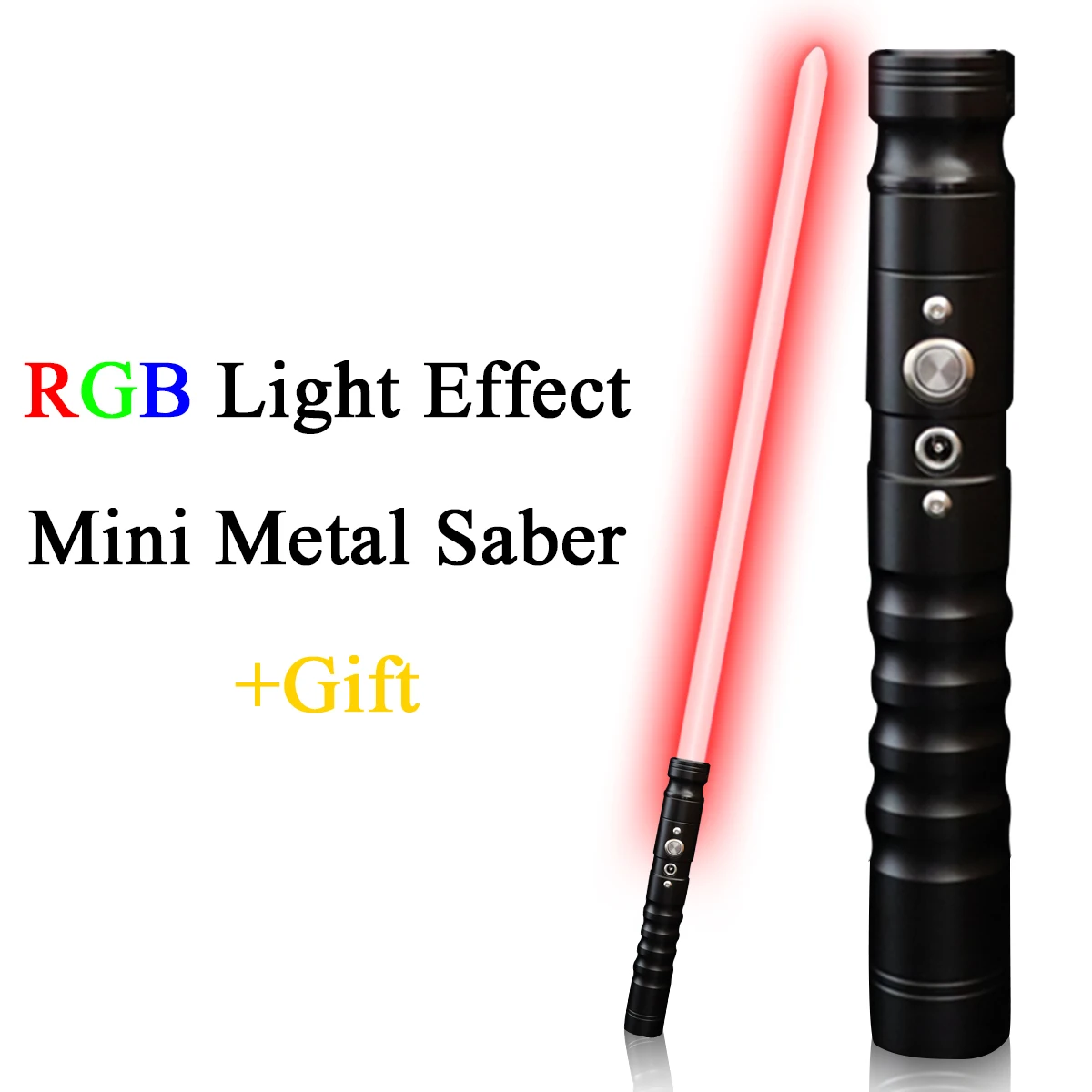 

Световой сабель RGB металлическая хирургическая мощность FX тяжелый дуэлированный звук косплей мини световой меч меняющий цвет бластер свет...