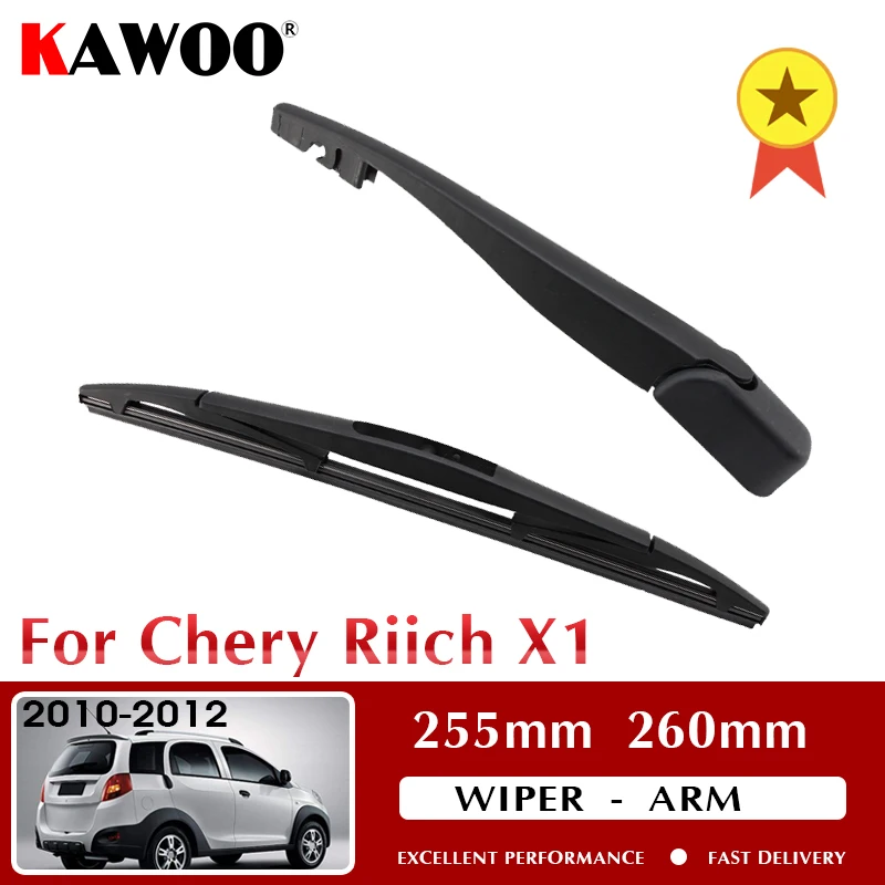 

KAWOO Car Rear Wiper Blade Blades Back Window Wipers Arm For Chery Riich X1 Hatchback 2010-2012 255mm Windscreen Wiper