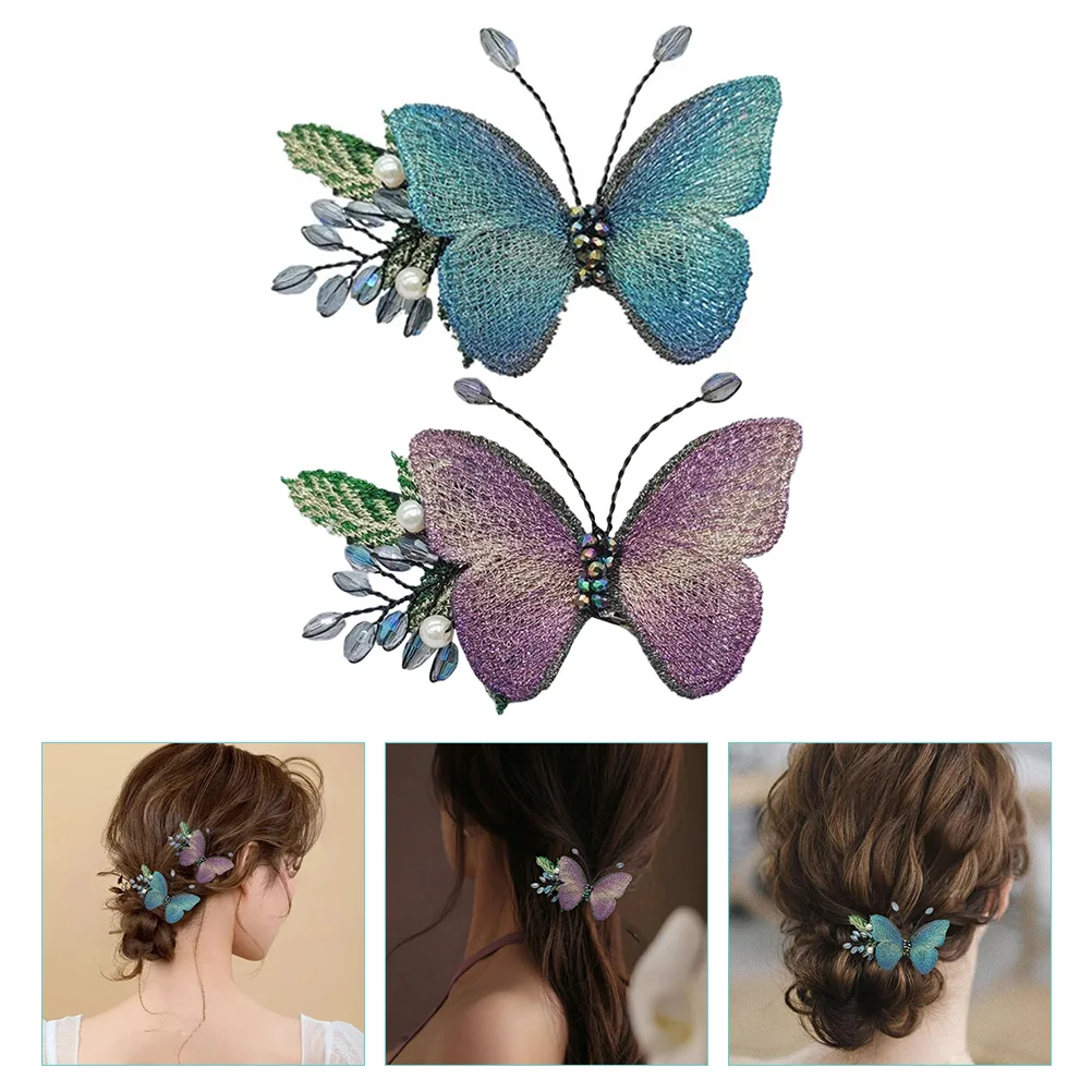 

4 Pcs Side Clip Women Headdress Hair Accessories Butterflies Hairpins Girls Barrettes Alloy Miss Accessory