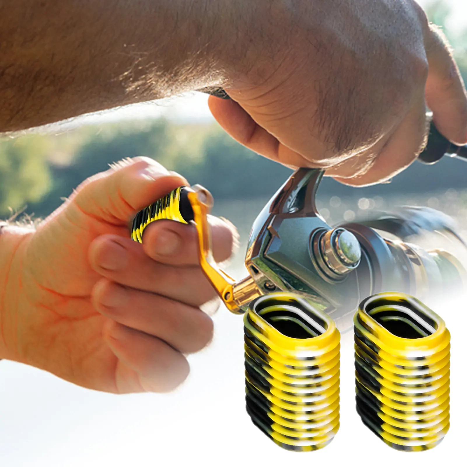 

Fishing Reel Handle Grip Sleeve Non-Slip Baitcaster Knob Covers For Casting Spinning Reel Rod Braided Mesh Protector Accessories