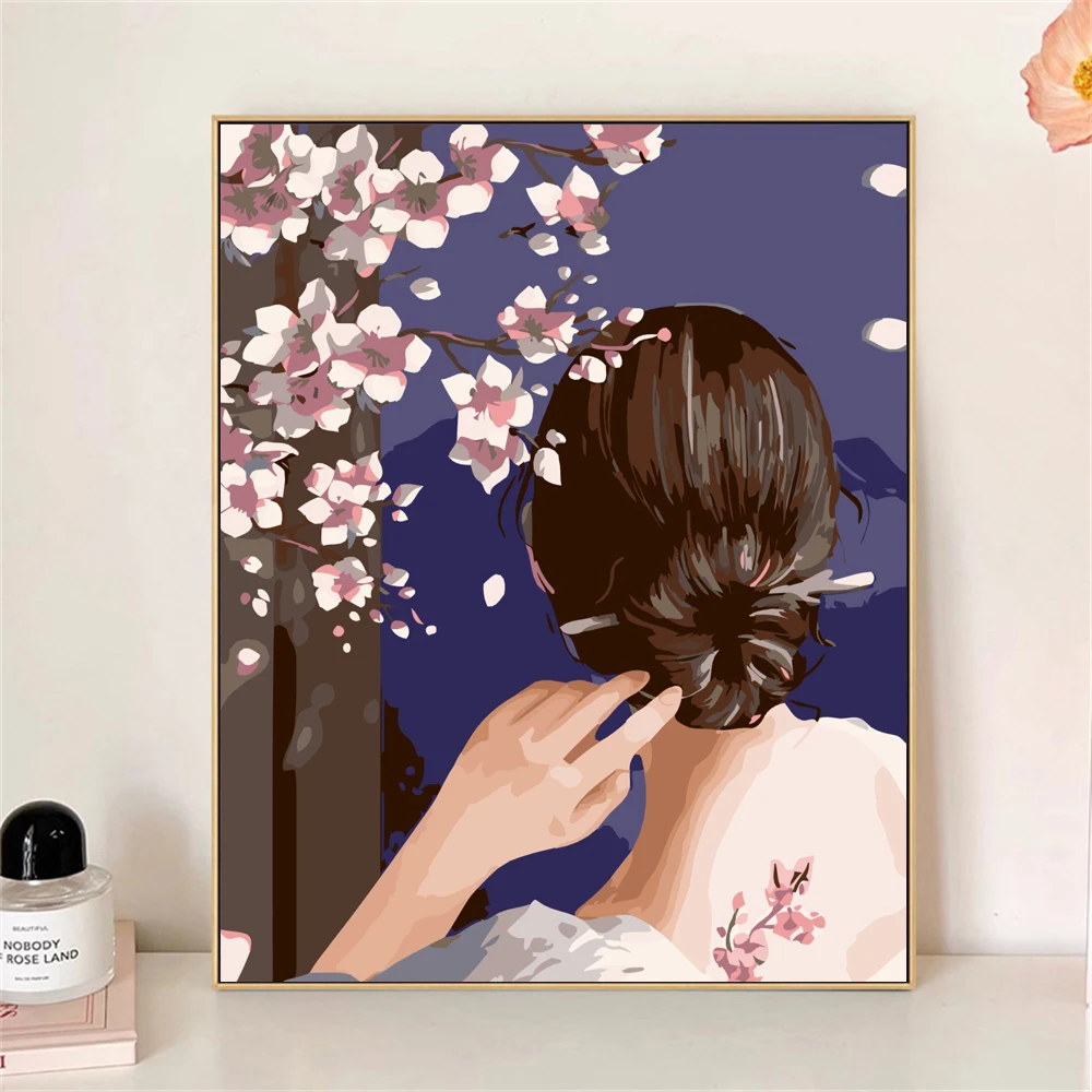 Набор для рисования по номерам взрослых силуэт под деревом Прямая поставка