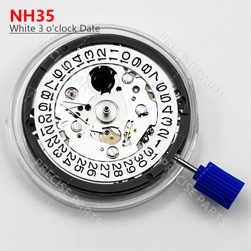 Белый одиночный календарь 24 камня NH35A высокоточный сменный механизм