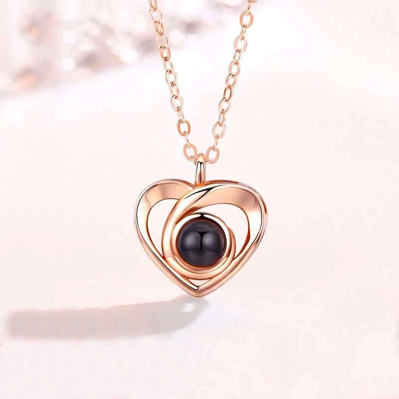 Personalized Picture Heart Necklace For Women S925 Sterling Silver Projection Pendant 2023 New In Trendy Romantic Accessories