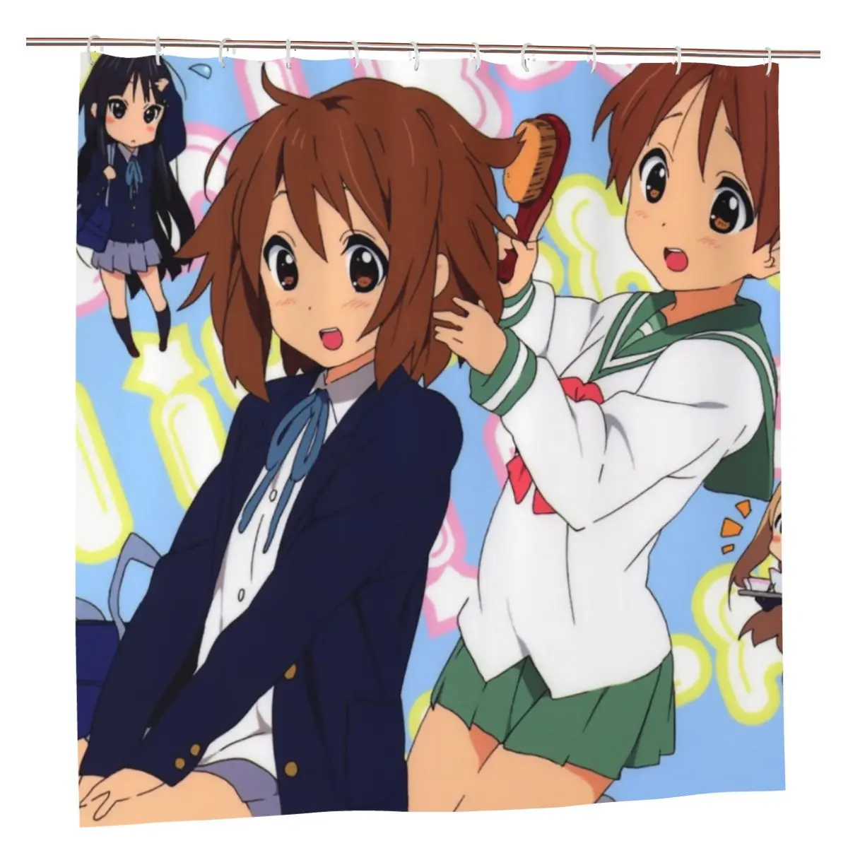 

K-On! Занавеска для душа в стиле аниме, s занавеска для кровати в ванную, милая девушка, Yui Mio Azusa, сверхбольшой широкий тканевый чехол для купани...
