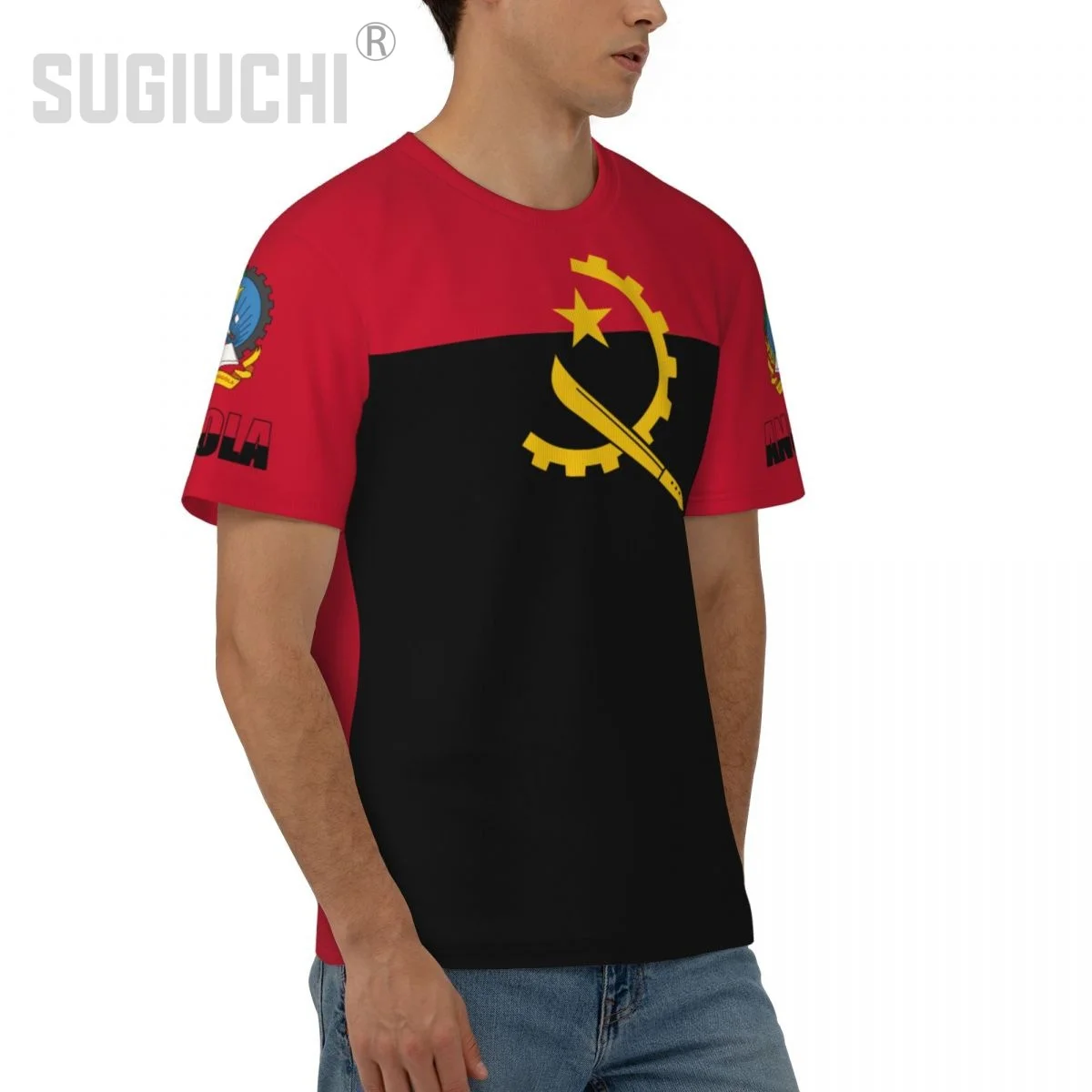 Футболка унисекс футболка с флагом Анголы футболки анголоном трикотаж для