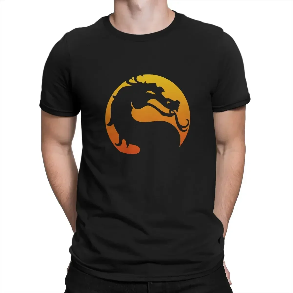 Футболка Dragon Classic Mortal Kombat Мужская модная тенниска из полиэстера с круглым вырезом