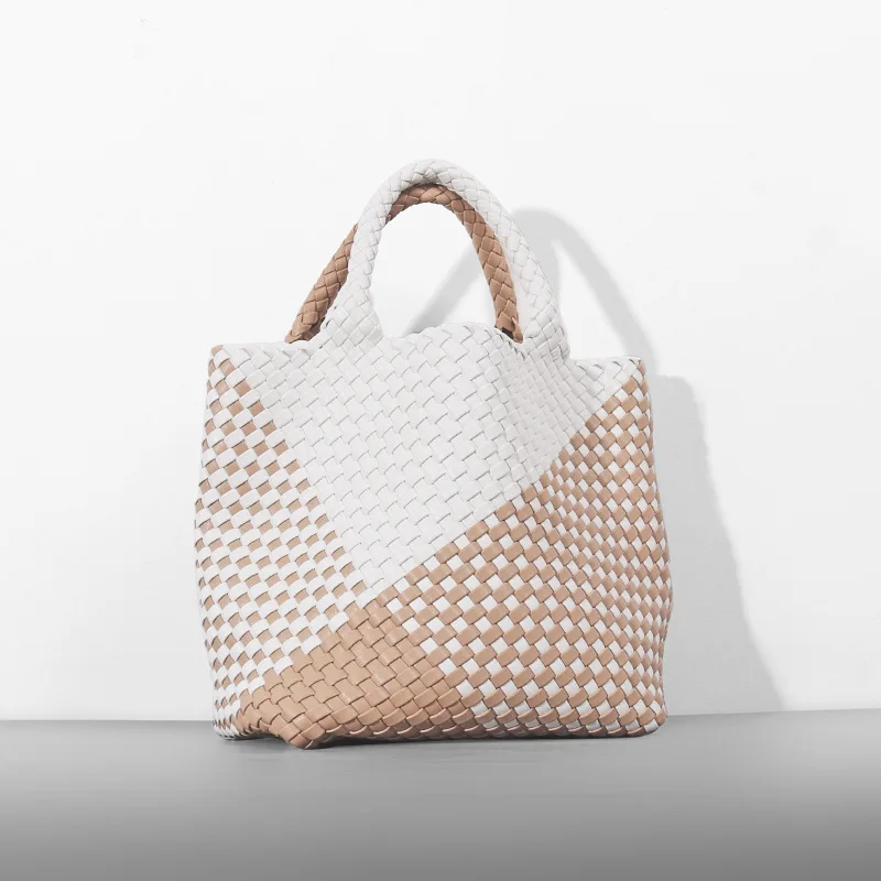 Двухсторонняя женская сумка ручной работы плетеная пляжная дорожная большого