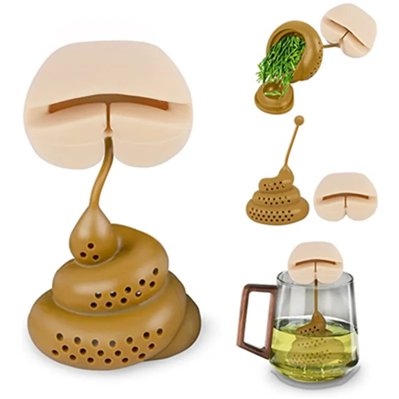 

Silicone Tea Infuser Creative Poop Butt Shape Tea Diffuser Funny Silicone Tea Filter Infuser Portable Tea Strainer Kitchen Tools