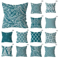 4545cm european blue green pillowcase printing sofa cushion cover home decoration throw pillow pillowcase