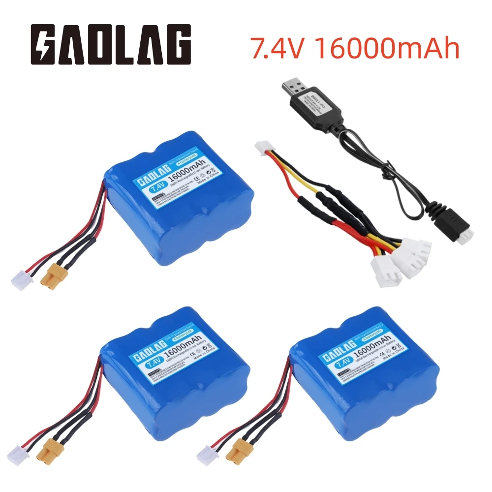 7 4 В 16000 мА/ч литий-ионная аккумуляторная батарея XT30/USB зарядное устройство для HUINA
