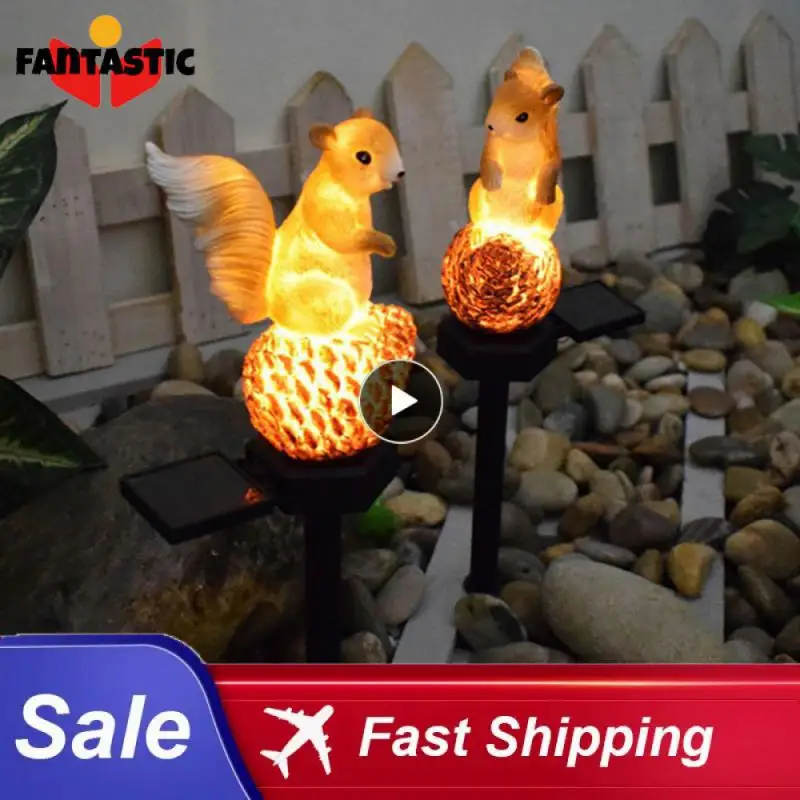 

Led Solar Light Decorate Squirrel Decorative Lights 11*7.5*15*45cm Animal Light Atmosphere Ambient Light Lawn Solar Energy Resin