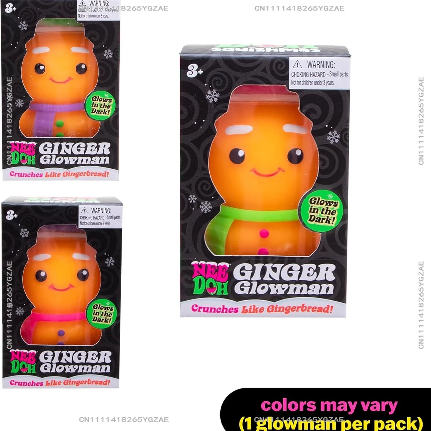 Фото Nee Doh Squeeze Groovy The Glowman - светится в темноте! Измельчает пыль, как снег, 1 цвет, выбранный случайным образом №3