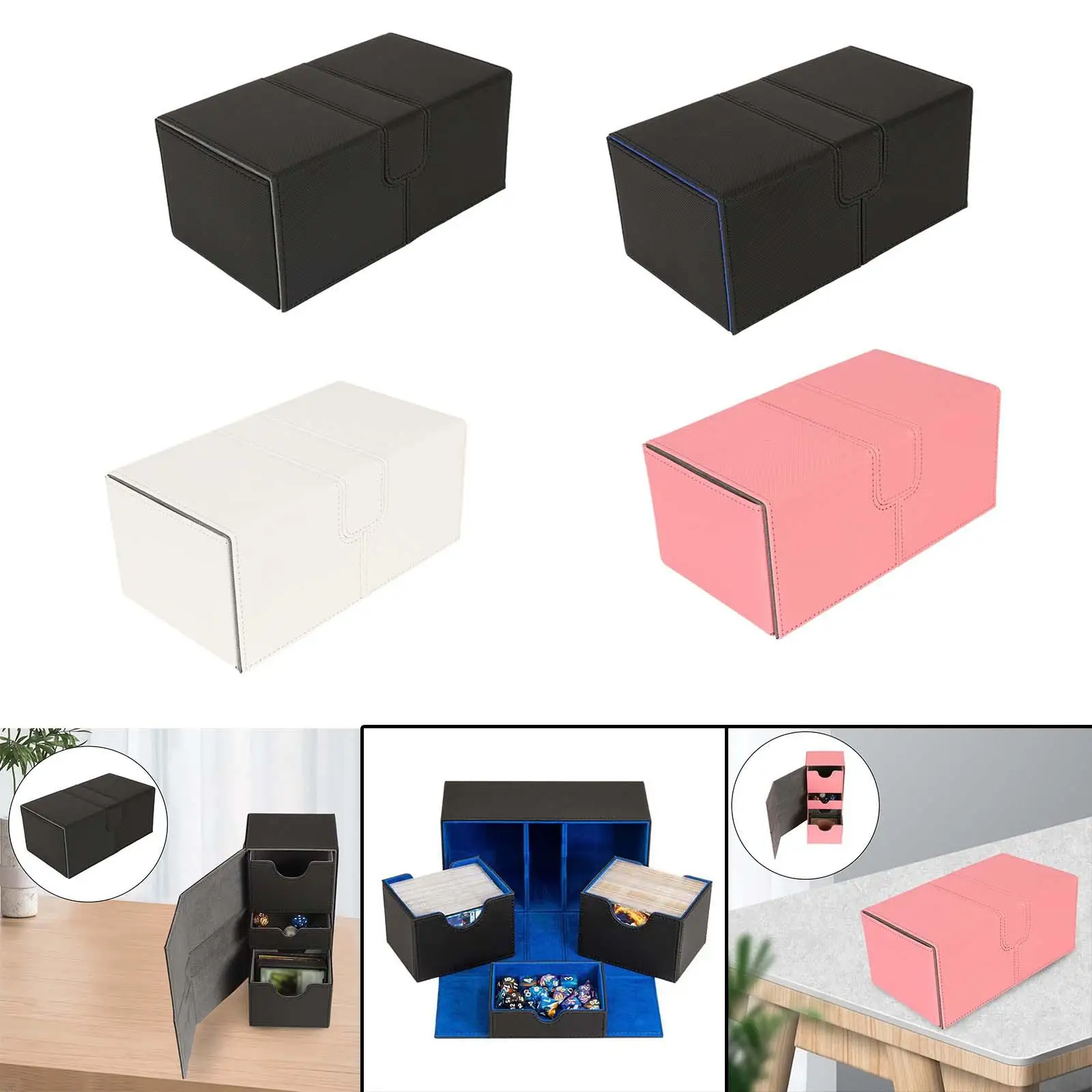

Card Deck Case Storage Organization Album Can Hold 200+ Cards Organizer Board Game Card Box for TCG Hobbies Baseball Card Toys