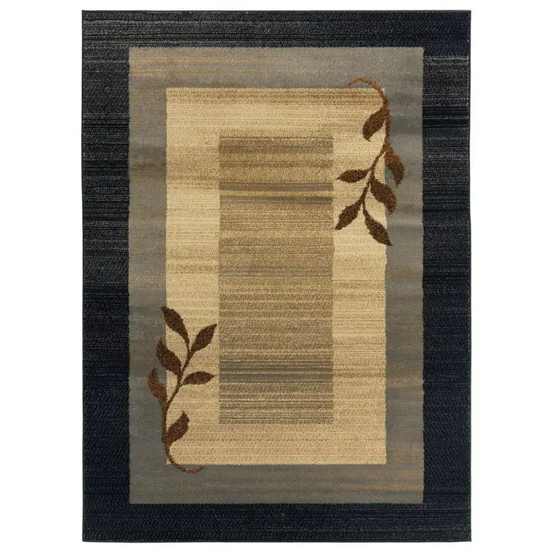 

"Incredible 5'2" black and blue Geometric Clover Round Area Rug - Beautiful Addition to Your Home Decor".
