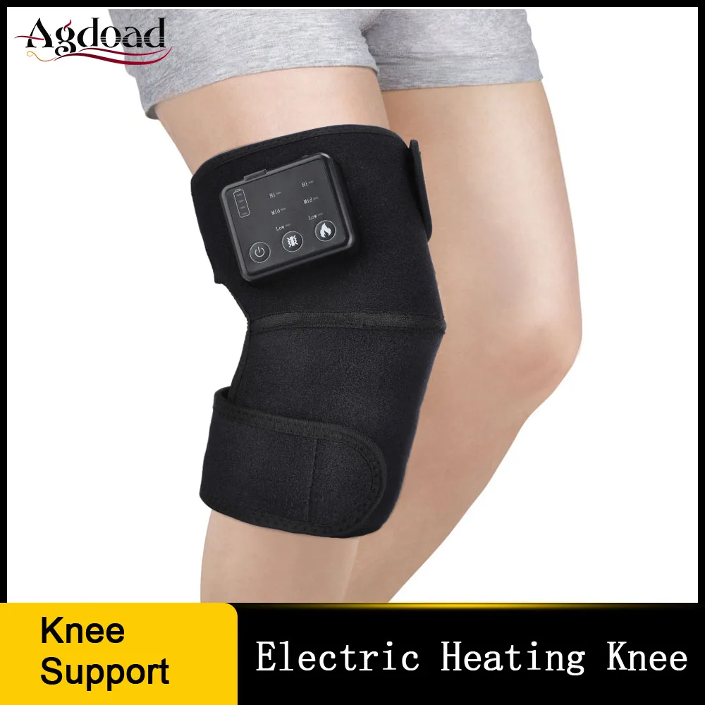 Fascia per ginocchiera con riscaldamento elettrico con controllo chiave impacco caldo vibrazione massaggiatore per ginocchio sollievo dal dolore Unisex alleviare la fatica