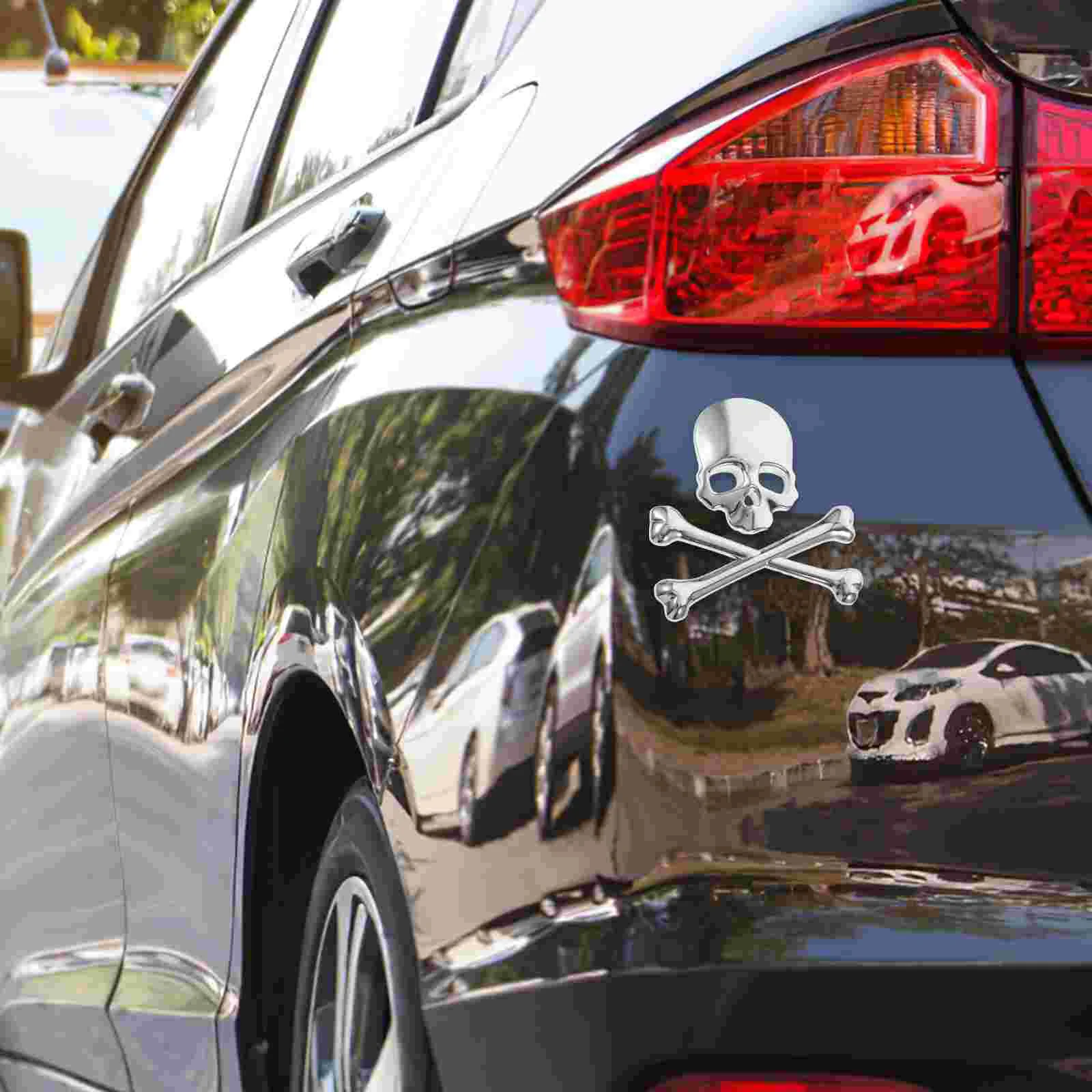 Новый 3D череп металлические скрещенные кости автомобиль мотоцикл наклейка