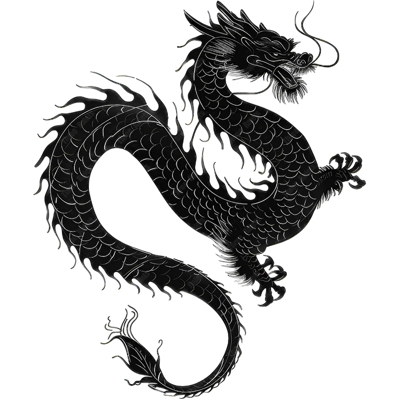 

Настенные наклейки Threeratels Q62 Черный дракон