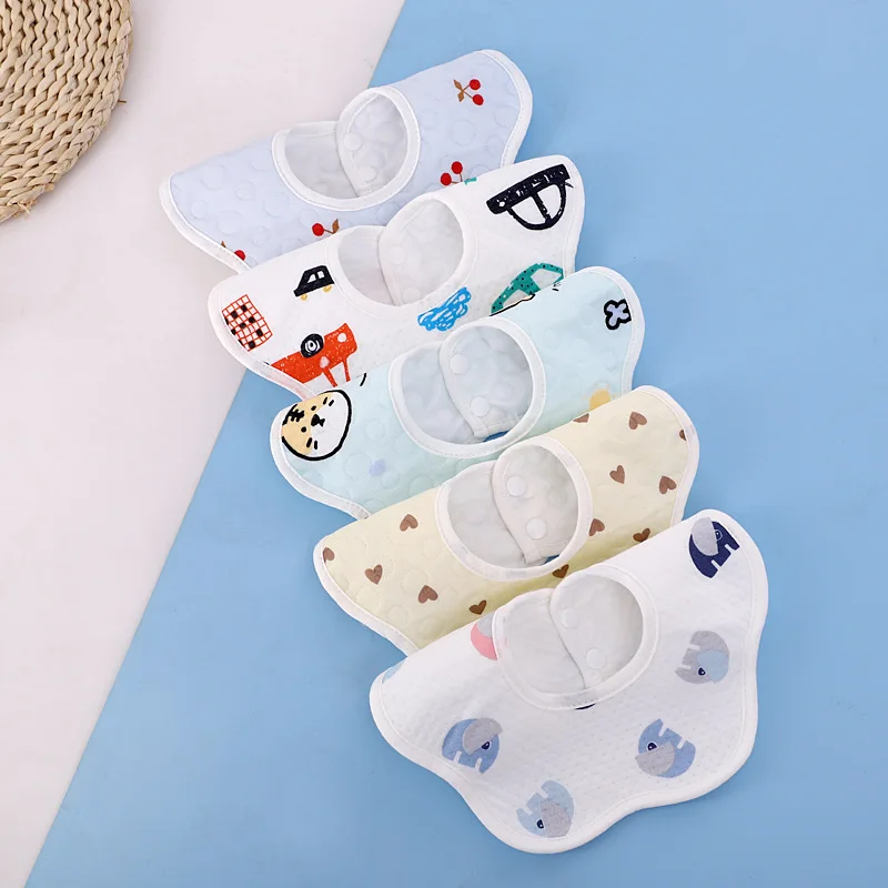 

3PCS Baby Bibs Newborn Saliva Towels 360° Flower Shape Antifouling Bebe Infant Apron 6Layers Gauze Cotton Feeding Bib Burp Cloth