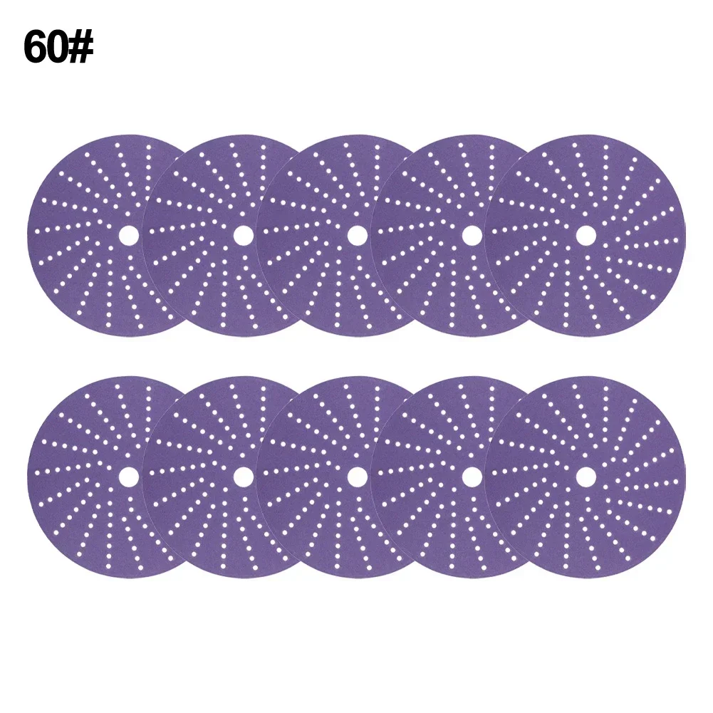 10 шт. 6 дюймов фиолетовая чистая сухая абразивная наждачная бумага пористая