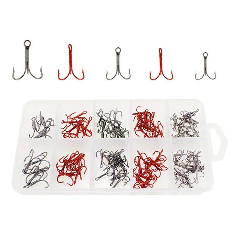 

New Hot 130Pcs/Lot Treble Fishing Hook High Carbon Steel Hooks Fishing Tackle Fish For Saltwater And Freshwater Fishing