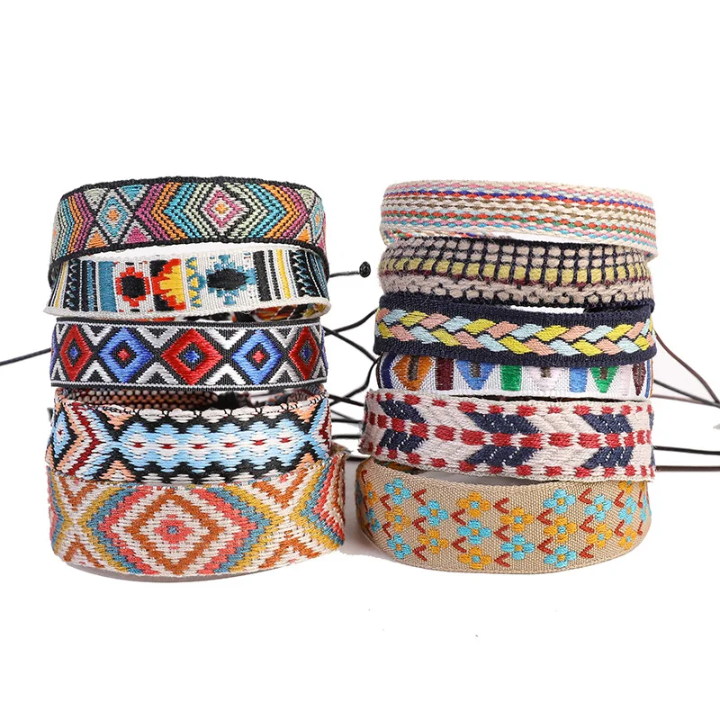 

Vintage Plaid Fabric Rope Woven Friendship Bracelet for Women Braided Handmade Thread Bracelets Wristbands Friendship Gift Jewe