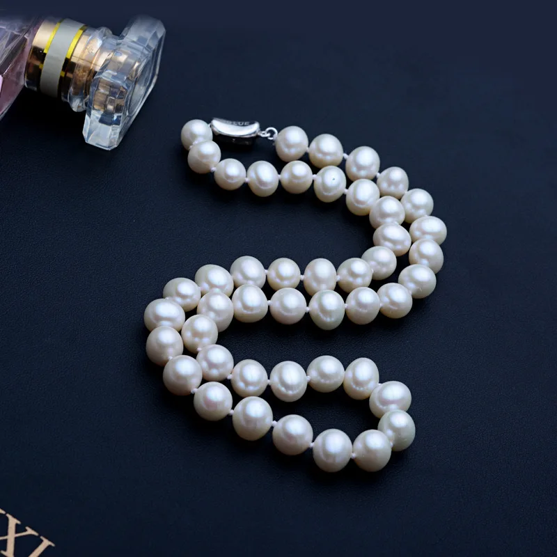 Женское ожерелье Zhuji 9-10 с круглым пресноводным жемчугом |