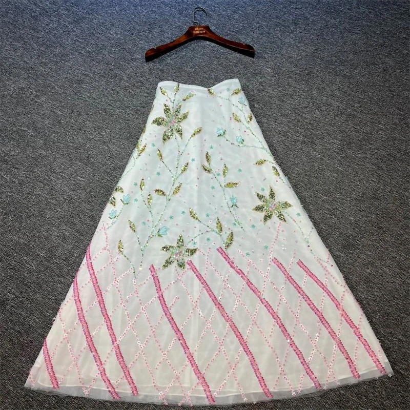 

100%Real Photos فستان سهرة Ivory Tulle Green and Pink Beads Aline Skirt Formal Prom Party Bridal Evening Dress vestido de noche