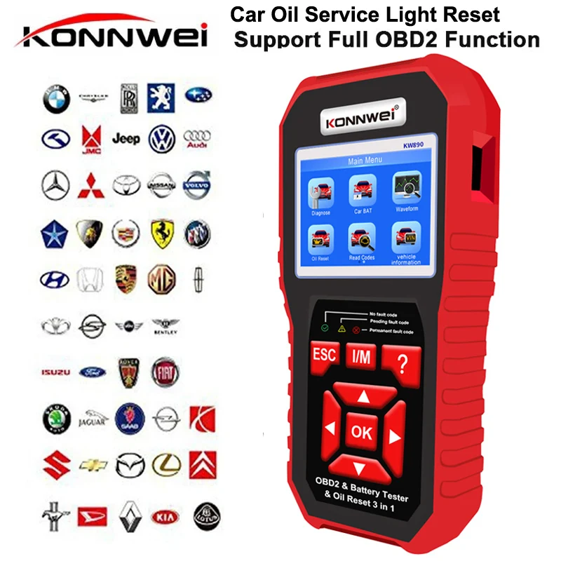 

Professional 3 IN 1 OBD2 Scanner Car Battery Tester Oil Service Light Reset Scanner Tool Check Engine Code Reder Diagnostic Tool