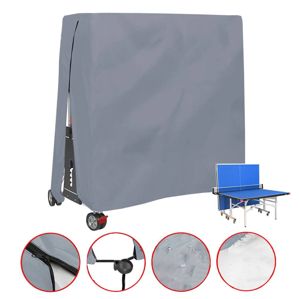 

Heavy Duty Waterproof Dustproof Table Tennis Cover 210D Oxford Cloth Indoor/Outdoor Ping Pong Table Storage Covers Accessories