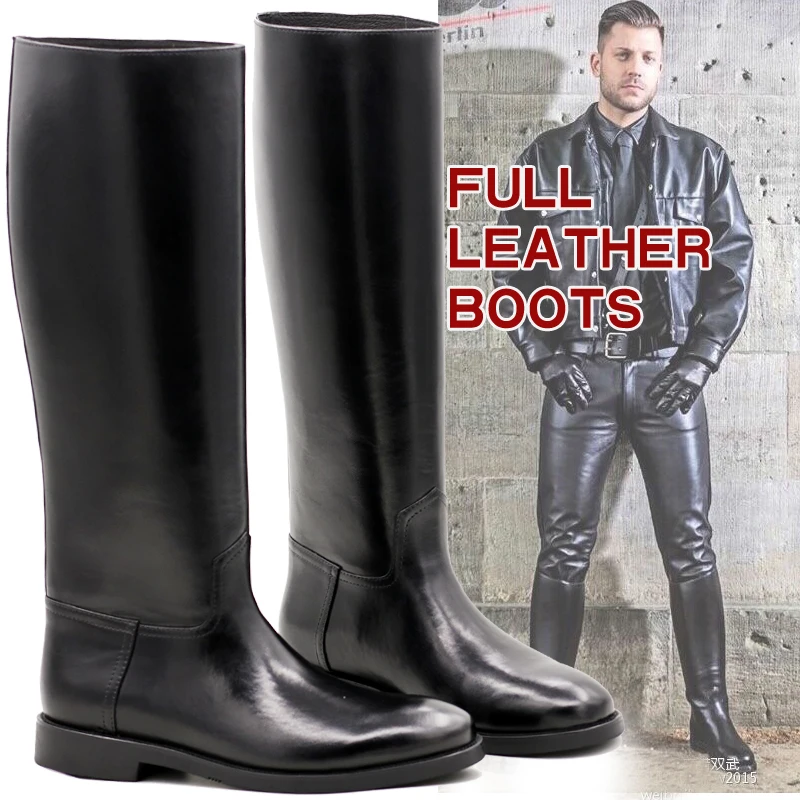 S Knee High Boots Botas Equitacion Hombre Mens High Leather 