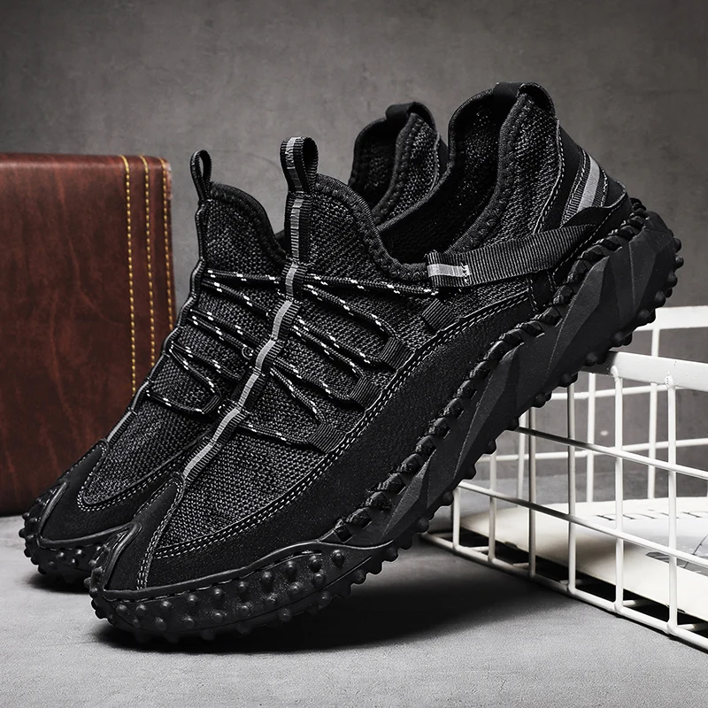 Мужская Летняя походная обувь дышащие Нескользящие кроссовки из резины для