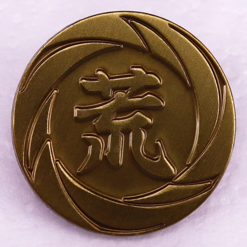 Винтажная эмалированная брошь-значок с символами в стиле семьи Аракава