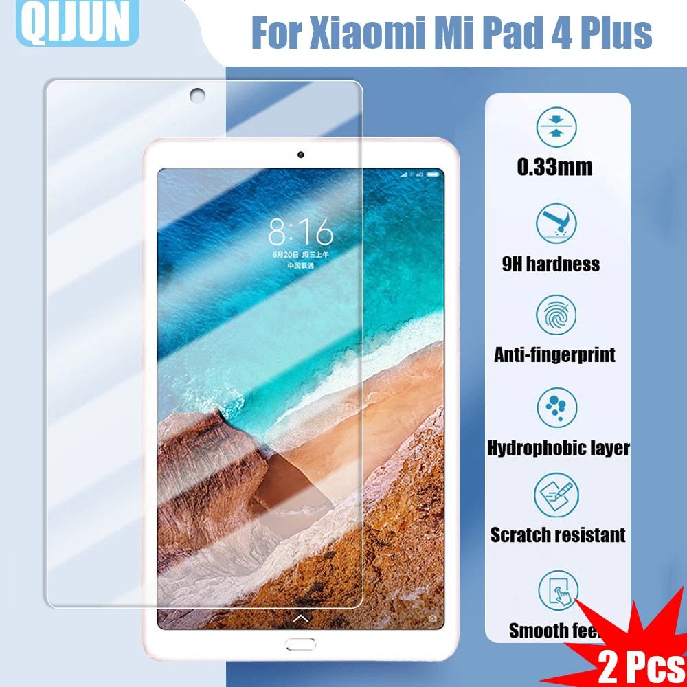 

Tablet Tempered glass film For Xiaomi Mi Pad 4 Plus 10.1" Explosion proof and scratch resistant waterpro 2 Pcs Mipad pad4 4Plus