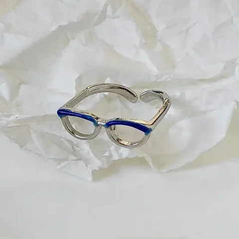 Маленькое кольцо для очков браслет с перекрестной границей Открытое кольцо Регулируемый дизайн ощущение капли милое кольцо для очков для женщин