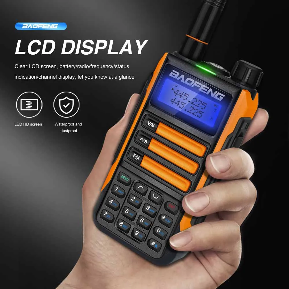 2Pcs Original BaoFeng UV-16 Plus IP68 10W Walkie Talkie Support Type-C Charger Long Haul problem Radio Upgrade UV5R UV10R